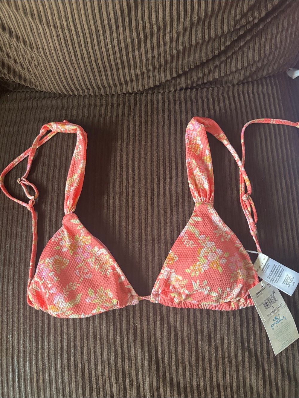 Floral Coral Triangle Bikini Top - Women Intimates & Sleepwear